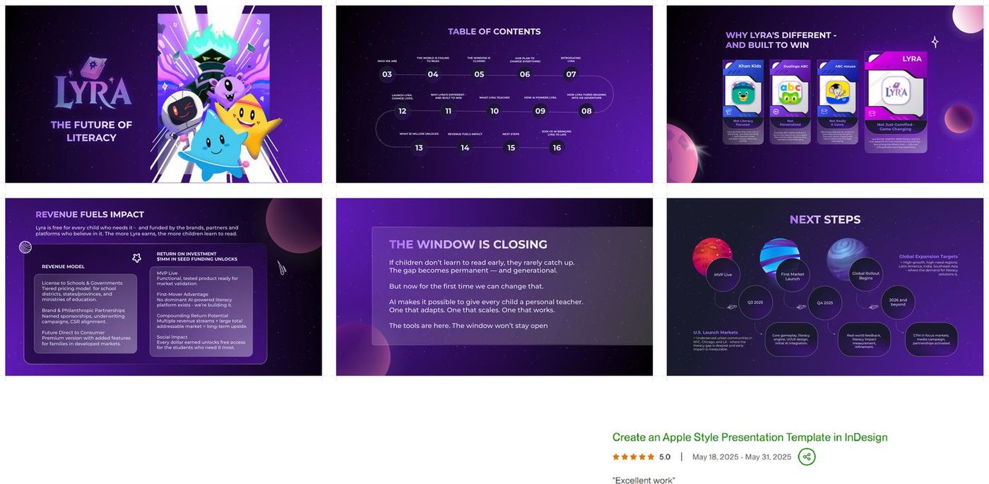 Lyra literacy platform deck